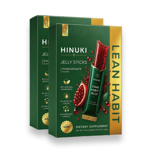 Zestaw 2 opakowań Hinuki — dwa zielone pudełka żelek Lean Habit